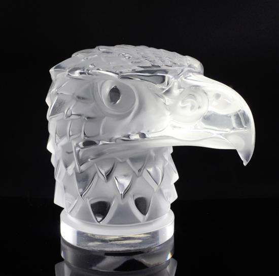 Tête dAigle/Eagles Head. A glass mascot by René Lalique, introduced on 14/3/1928, No.1138 Height 11cm.